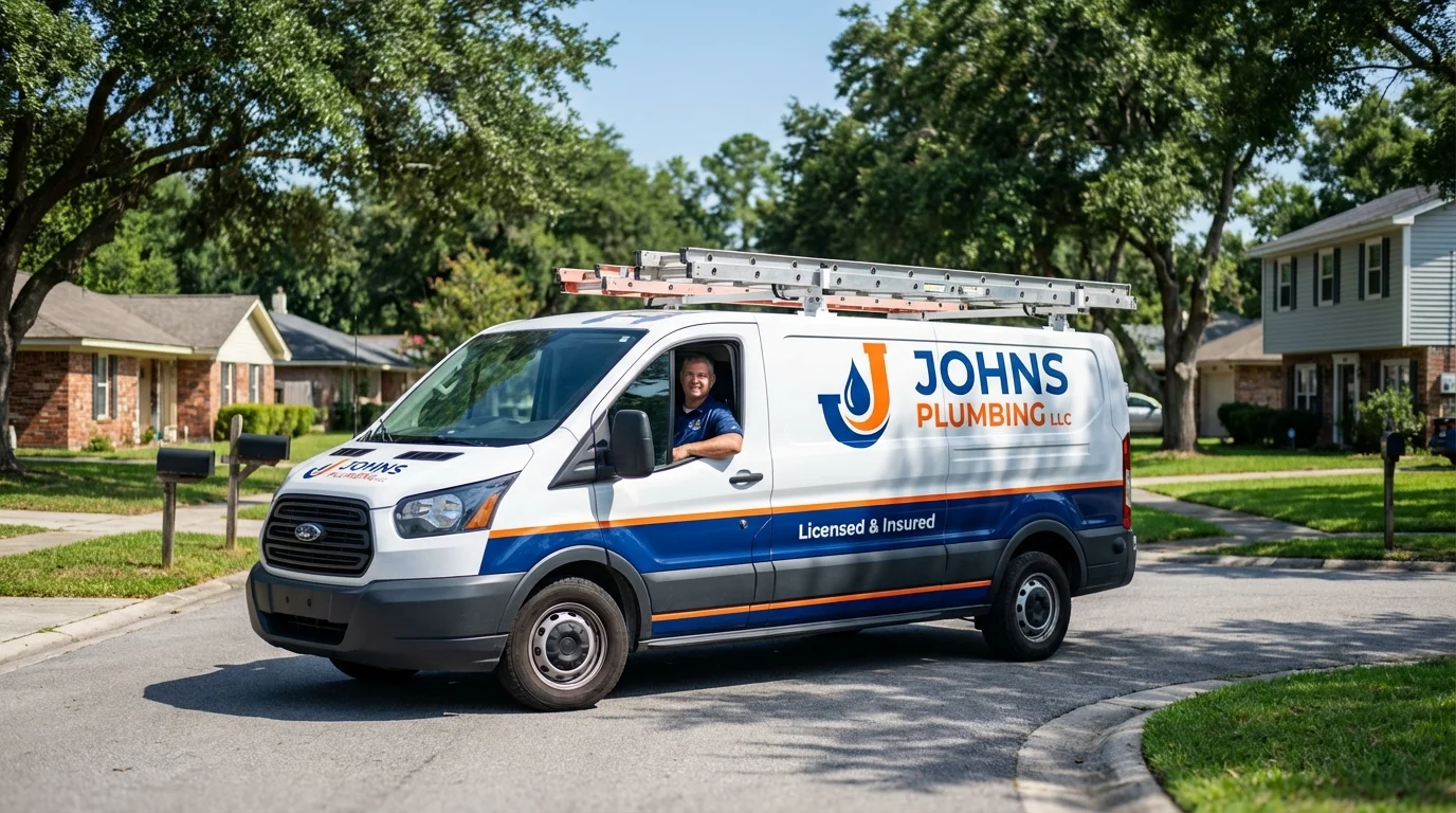 Johns Plumbing LLC service van in Lakewood, IL
